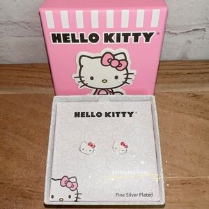 Hello Kitty Earrings Fine Silver Plated